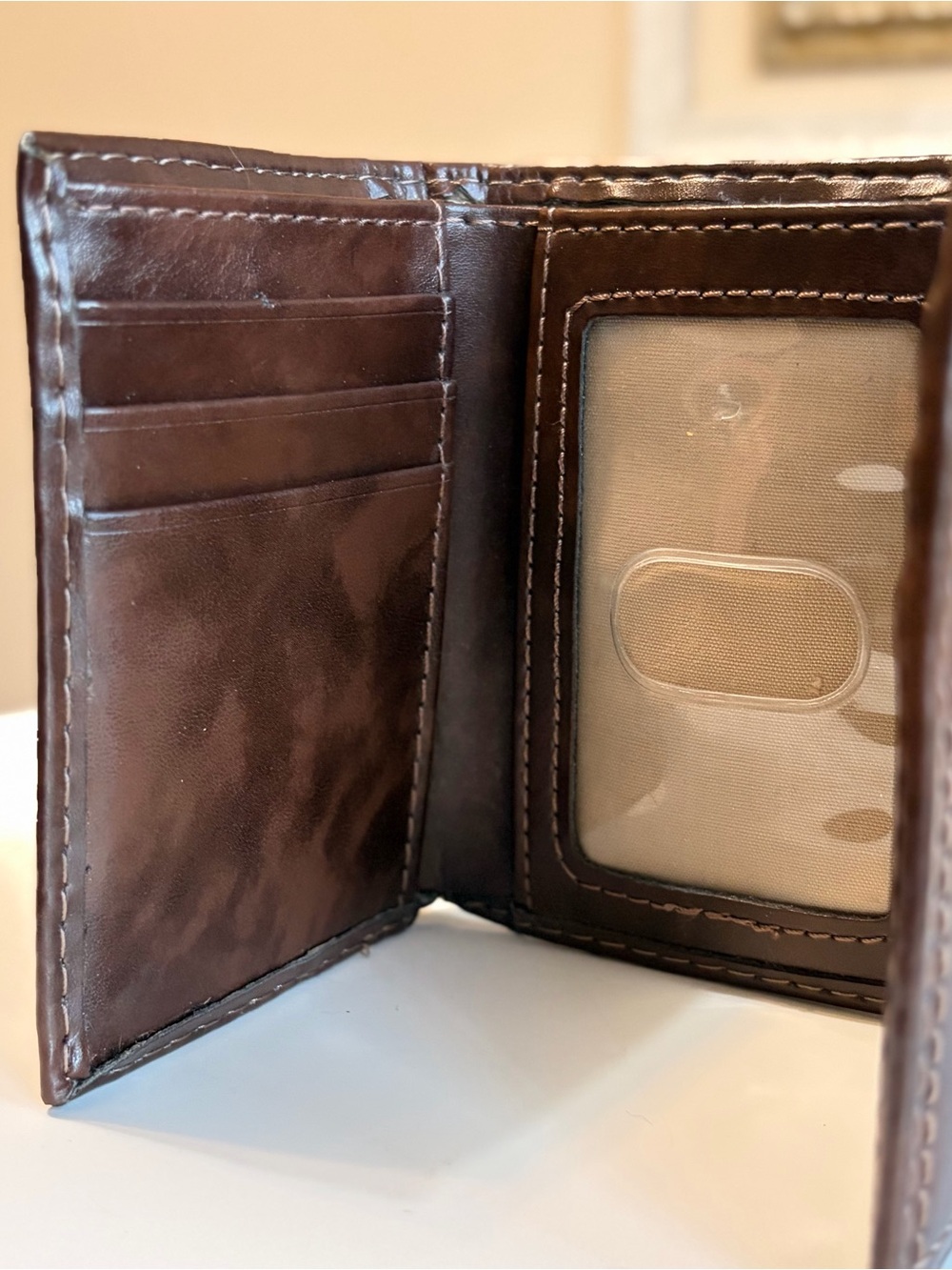 Dockers Trifold Brown Leather Wallet Card Money Holder, Gift NWT